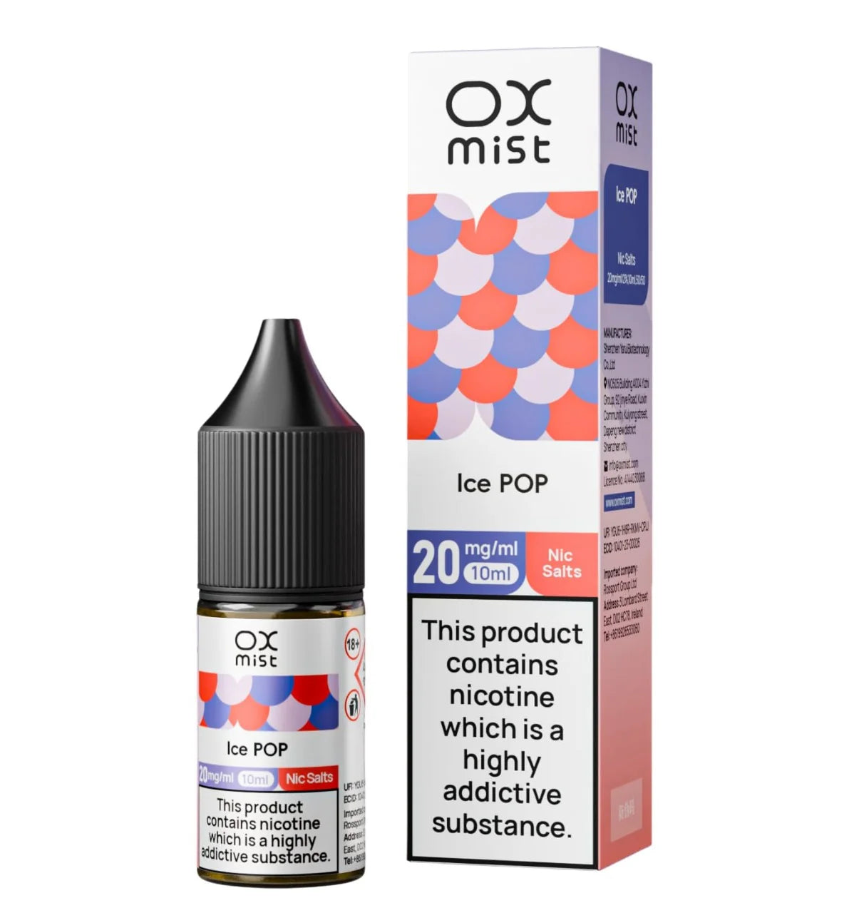 ICE POP 10ML NIC SALT OX MIST-Box of 10