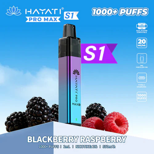 Hayati Pro Max+ S1 1000 Puffs Prefilled Kit - Box of 5