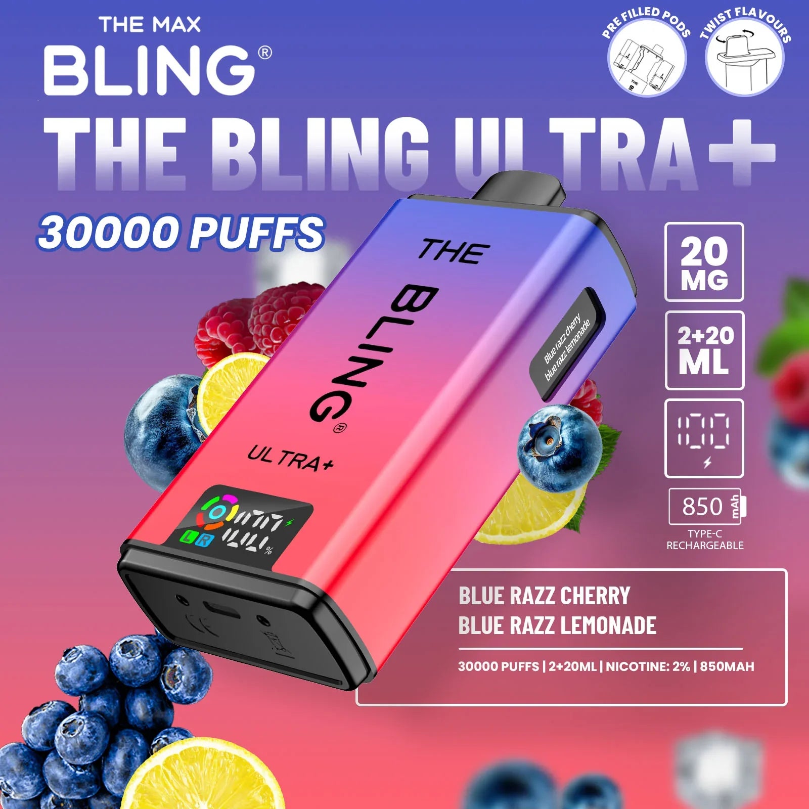 The Bling Ultra Plus 30k Puffs Prefilled Pod Vape Kit