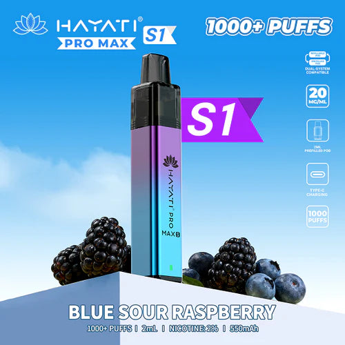 Hayati Pro Max+ S1 1000 Puffs Prefilled Kit - Box of 5