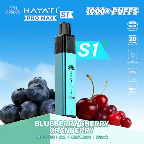 Hayati Pro Max+ S1 1000 Puffs Prefilled Kit - Box of 5