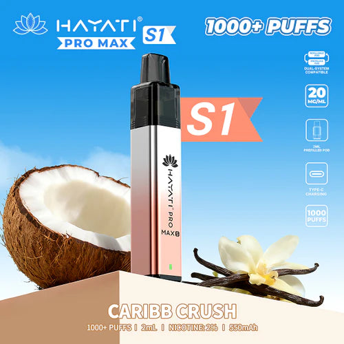 Hayati Pro Max+ S1 1000 Puffs Prefilled Kit - Box of 5