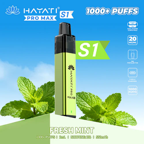Hayati Pro Max+ S1 1000 Puffs Prefilled Kit - Box of 5