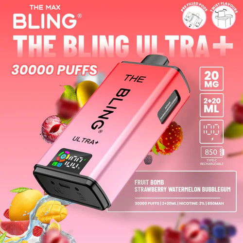 The Bling Ultra Plus 30k Puffs Prefilled Pod Vape - Box Of 5