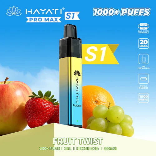 Hayati Pro Max+ S1 1000 Puffs Prefilled Kit - Box of 5