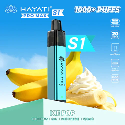 Hayati Pro Max+ S1 1000 Puffs Prefilled Kit - Box of 5