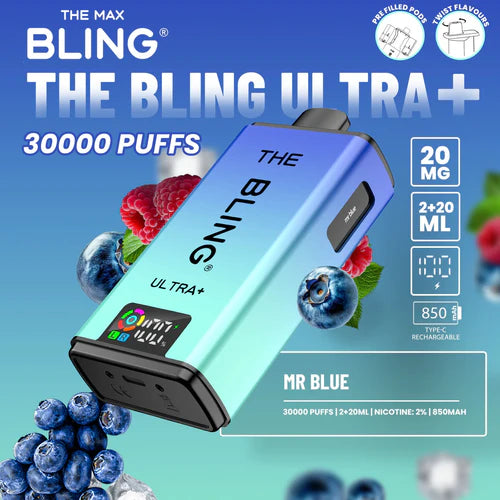 The Bling Ultra Plus 30k Puffs Prefilled Pod Vape - Box Of 5