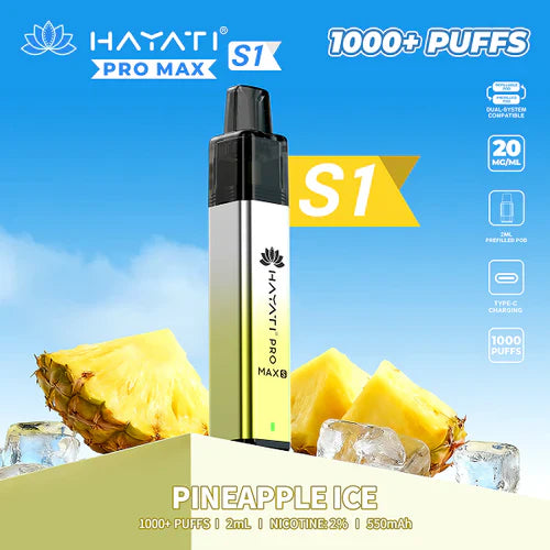 Hayati Pro Max+ S1 1000 Puffs Prefilled Kit - Box of 5