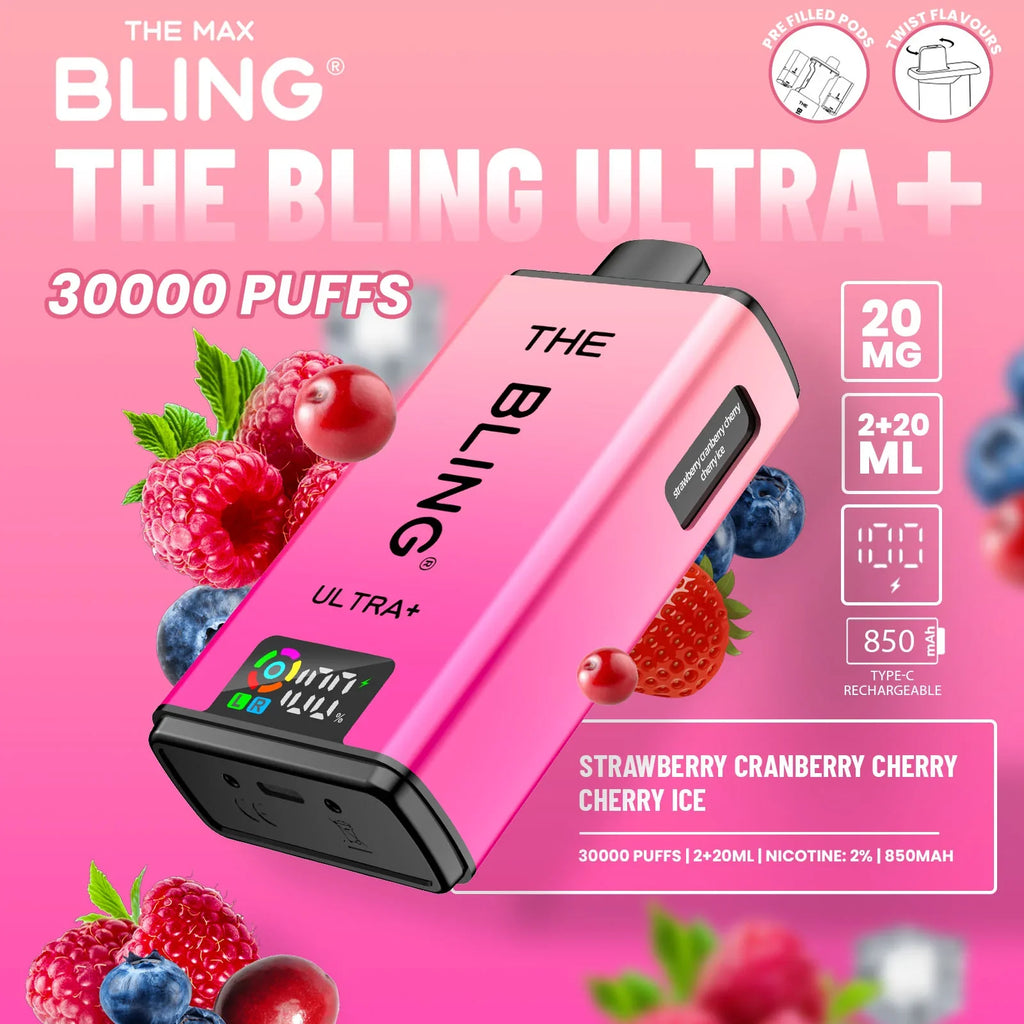 The Bling Ultra Plus 30k Puffs Prefilled Pod Vape - Box Of 5