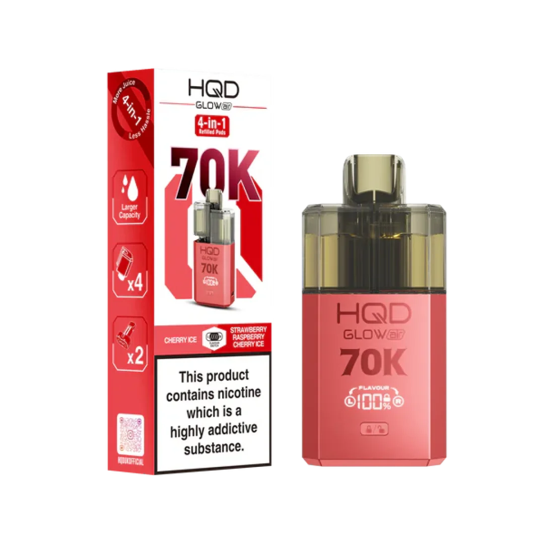 HQD Glow Air 70K, Puffs Prefilled Pod Kit Box of 5
