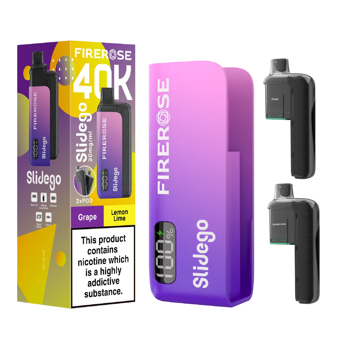 Firerose Slidego 40K Puffs Prefilled Pod Kit - Box of 5