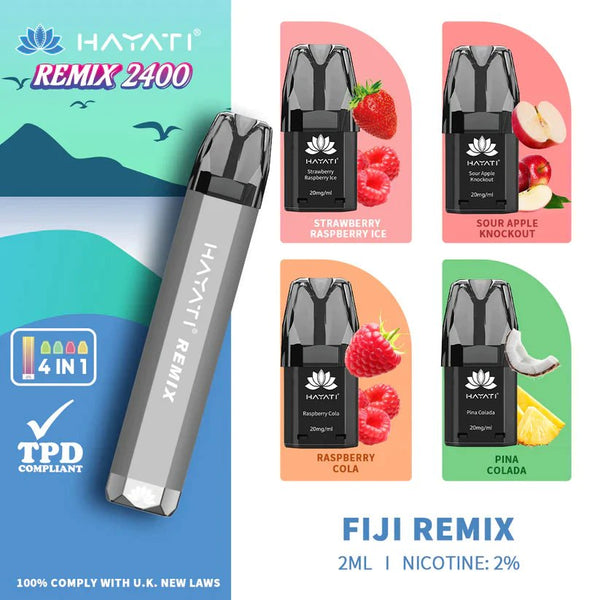 Hayati Remix 2400 Puffs 4 in 1 Prefilled Vape Kit