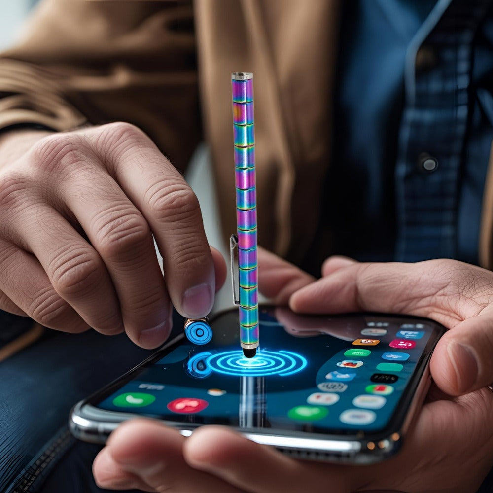 Magnetic Fidget Pen, Decompression Magnet Pen for Birthdays, Multifunction Writing Magnet Ballpoint Pen for Anxiety Stress Reducing, Novelty Christmas Gifts (Colourful)