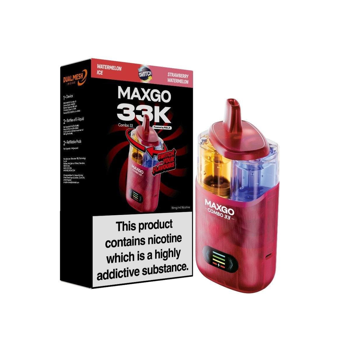 RELX MAXGO Combo 33000 Prefilled Vape Kit TPD Compliant