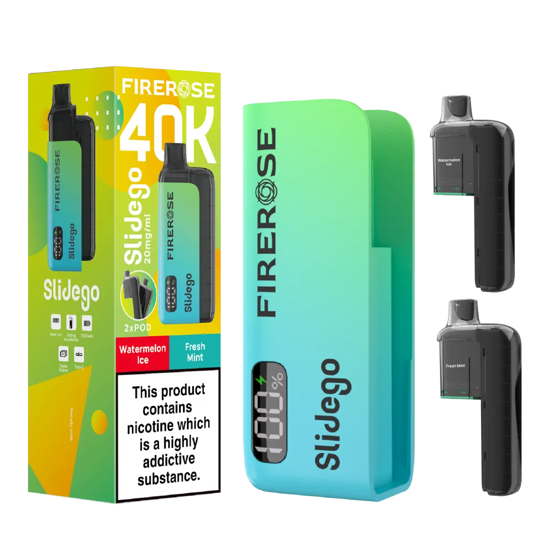 Firerose Slidego 40K Puffs Prefilled Pod Kit - Box of 5